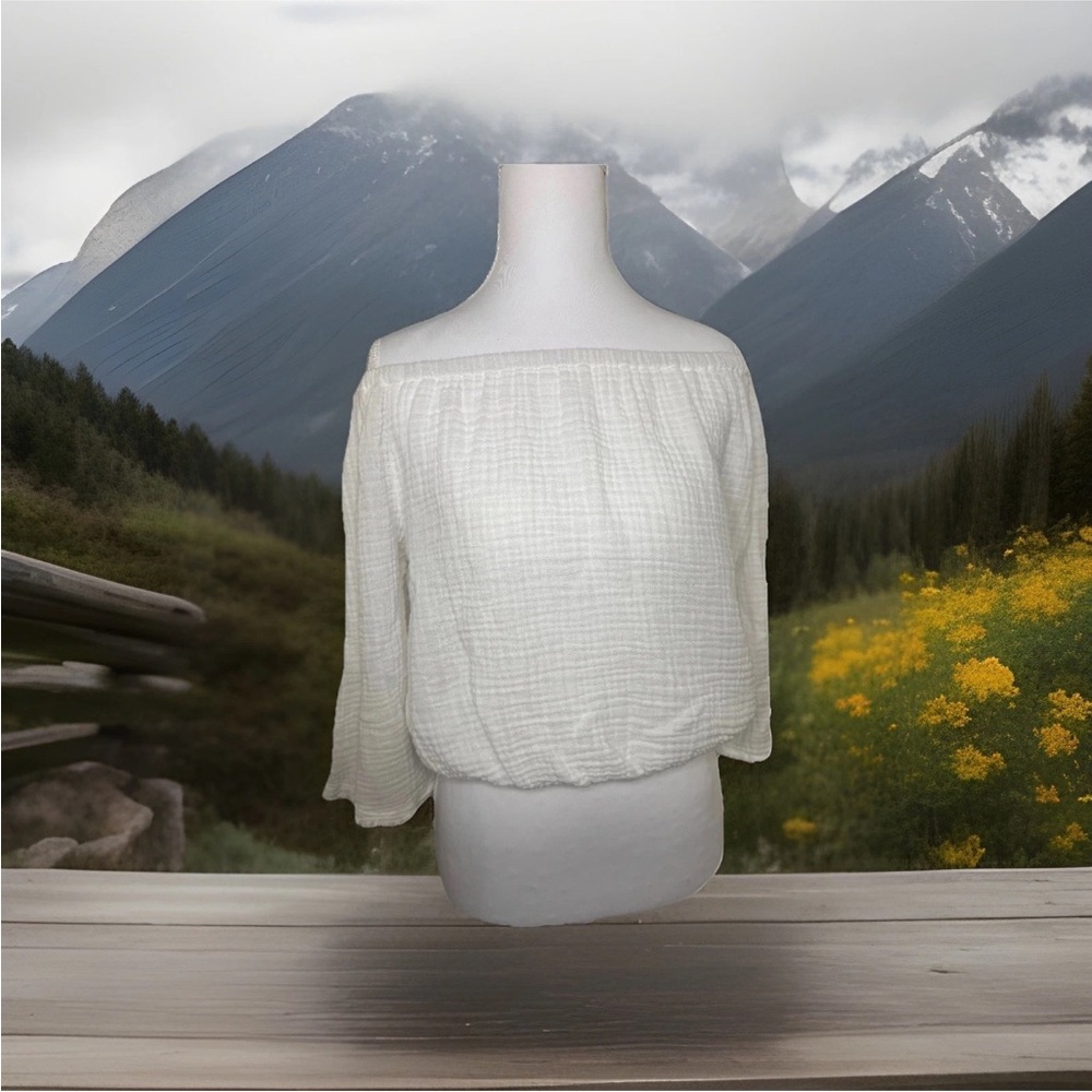Michael Stars White Off-Shoulder Blouse